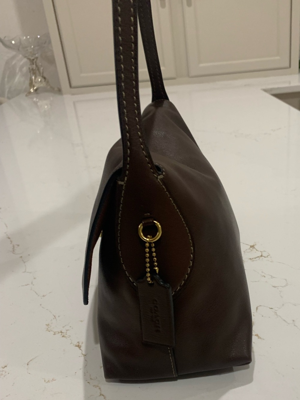 Coach Natural Grain Leather Chelsea Shoulder Bag 30 - Picture 6 of 16